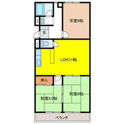 コーポ・ＦＵＫＵＳＩＭＡの物件間取画像